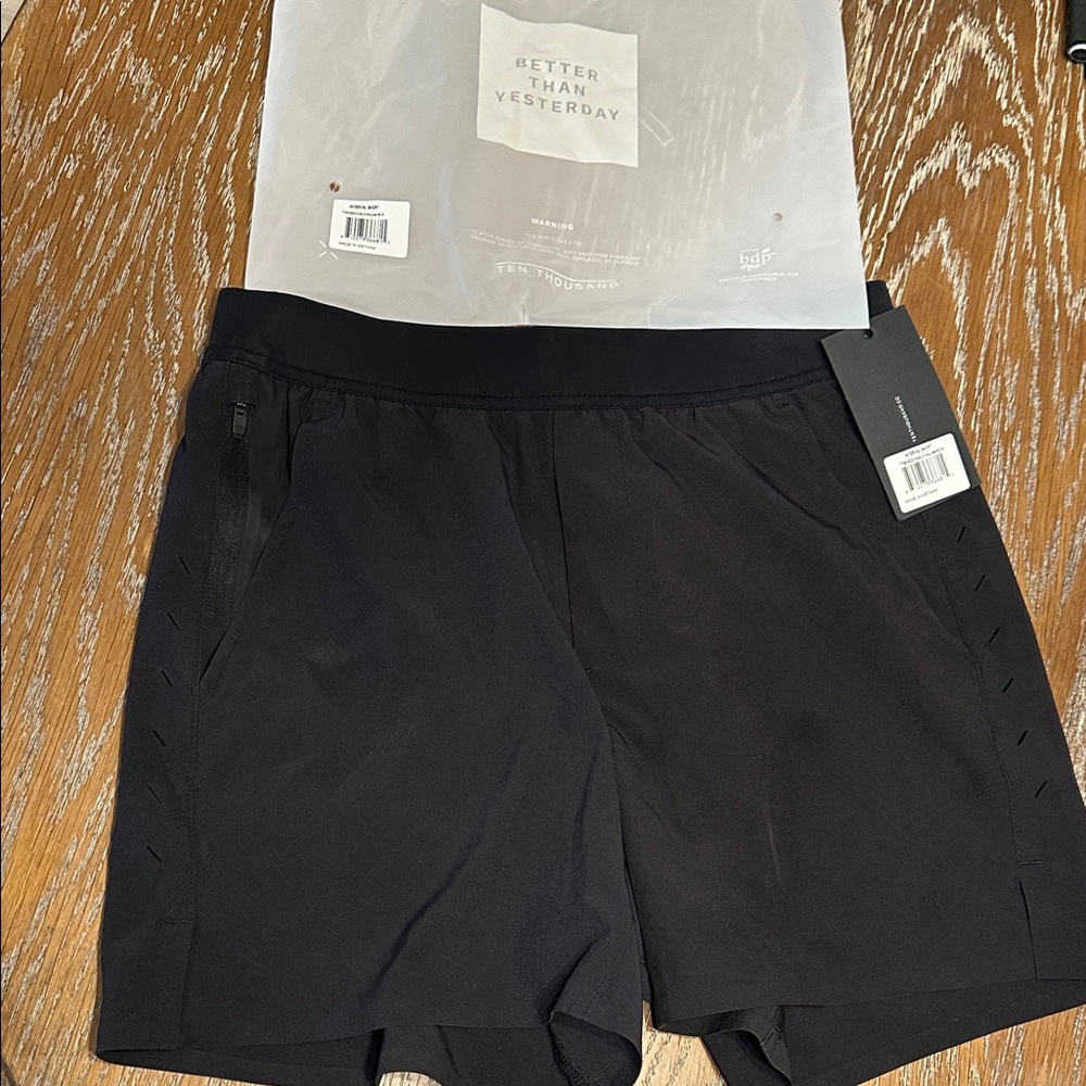Brand New Ten Thousand Black Interval short men’s size small (no liner) 5”